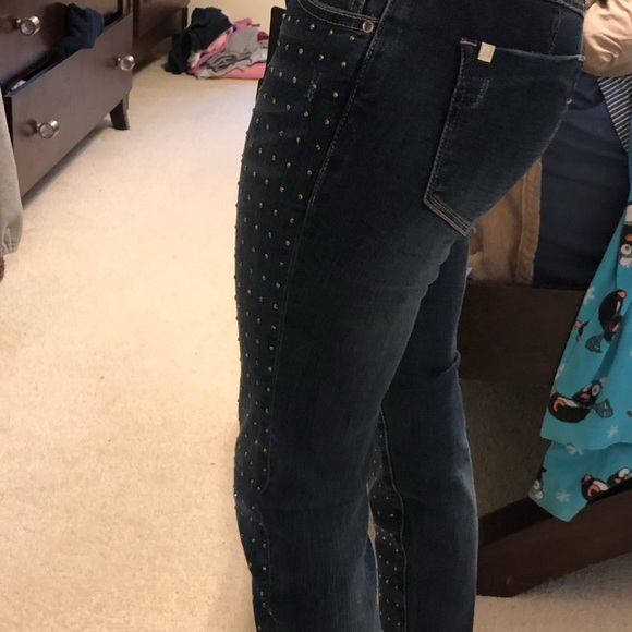 Nwt BEBE ANkle Skinny rhinestone jeans - Picture 7 of 7
